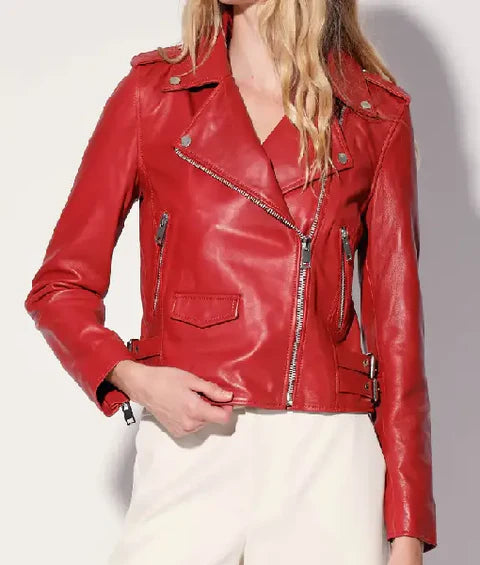 Celebrity IOU S10 Jane Seymour Leather Biker Jacket